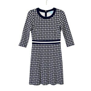 Draper James Ponte Knit Dress Women’s Size Small Navy Blue Floral